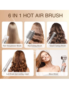 Cepillo Secador de Cabello 6 en 1 Hojocojo 140,000 RPM Dorado 2