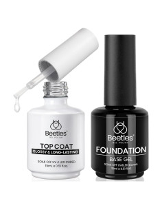 Set de Base y Top Coat Beetles 15ml - Gel Brillante Sin Limpieza