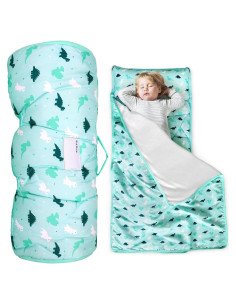 Colchoneta para Niños 127x53 cm con Manta Azul Suave