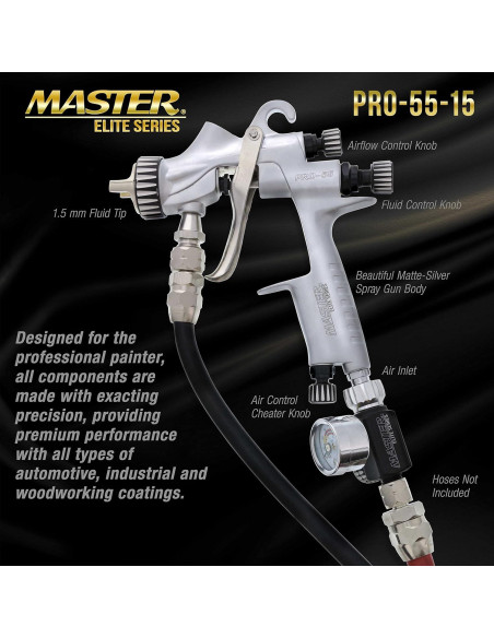 Pistola de Pulverización Master Airbrush PRO-55 1.5mm HVLP