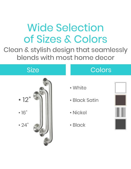 Barra de Agarre Vive Acero Inoxidable 30.48 cm 200 kg