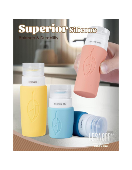 Conjunto de Botellas de Silicona para Viaje Lesnorry 17 Pack TSA