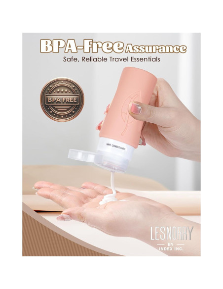 Conjunto de Botellas de Silicona para Viaje Lesnorry 17 Pack TSA