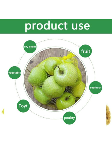 100 Bolsas de Malla Reutilizables EBOCACB 38cm para Frutas y Verduras