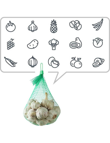 100 Bolsas de Malla Reutilizables EBOCACB 38cm para Frutas y Verduras