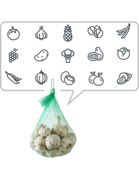 100 Bolsas de Malla Reutilizables EBOCACB 38cm para Frutas y Verduras