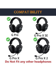 Almohadillas de Cuero SOULWIT para Logitech G Pro - Negro 2