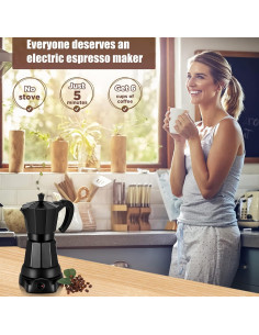 Cafetera Eléctrica Moka SHANGSKY 6 Tazas 1.25 kg Espresso 2