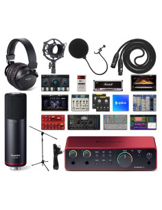 Focusrite Scarlett 2i2 Studio 4ta Gen - Interfaz USB-C + Micrófono CM25 MkIII