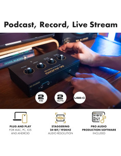 Paquete de Grabación M-AUDIO M-Track Duo HD con Micrófono XLR y Auriculares 2