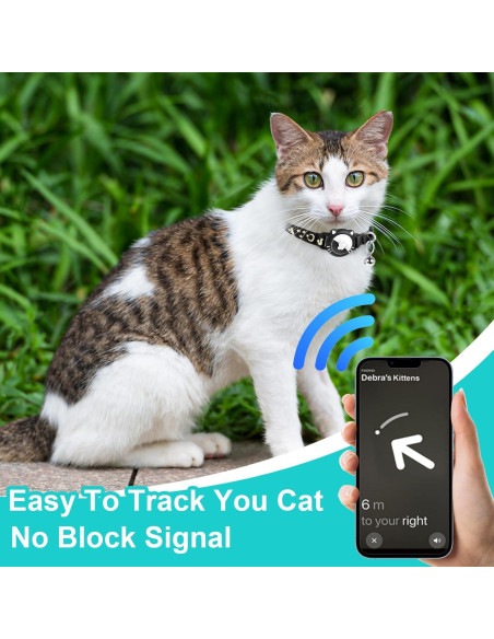 Collar para Gato AgoumLux con Soporte para AirTag Negro XS