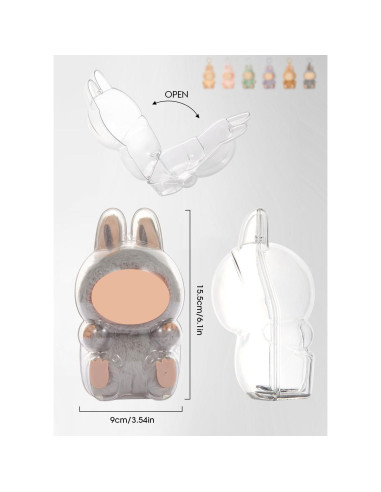 Funda Protectora Hekisace para Labubu - Caja Dura Transparente