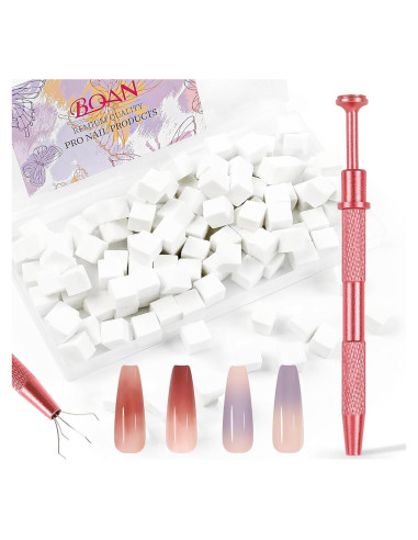 Esponjas para Uñas BQAN 100pcs 0.99cm Rojo con Bolígrafos