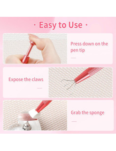 Esponjas para Uñas BQAN 100pcs 0.99cm Rojo con Bolígrafos 2