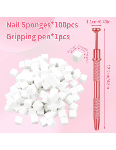 Esponjas para Uñas BQAN 100pcs 0.99cm Rojo con Bolígrafos