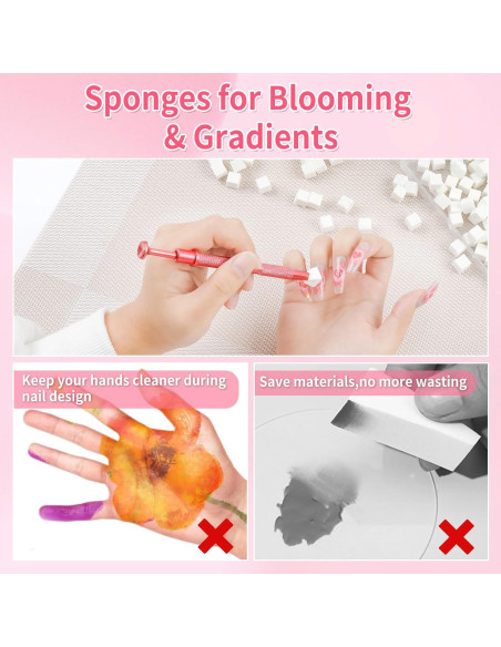 Esponjas para Uñas BQAN 100pcs 0.99cm Rojo con Bolígrafos