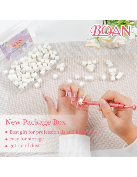 Esponjas para Uñas BQAN 100pcs 0.99cm Rojo con Bolígrafos