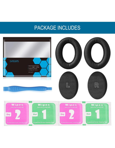Almohadillas de Repuesto GVOEARS para Auriculares Bose QC Ultra - Negro