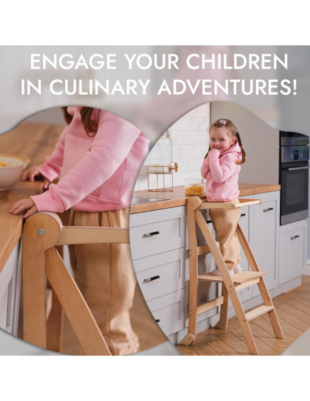 Taburete Plegable Montessori Goodevas Beige 88 cm para Niños