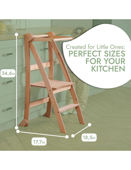 Taburete Plegable Montessori Goodevas Beige 88 cm para Niños