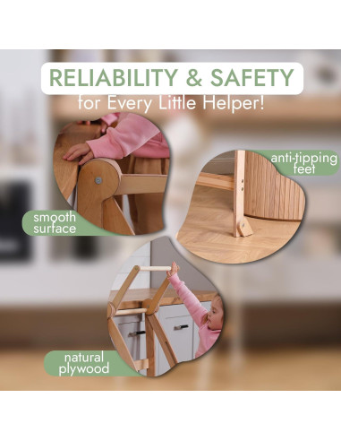 Taburete Plegable Montessori Goodevas Beige 88 cm para Niños