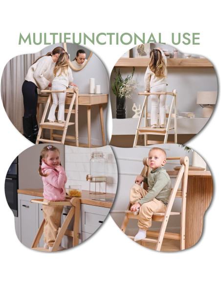 Taburete Plegable Montessori Goodevas Beige 88 cm para Niños