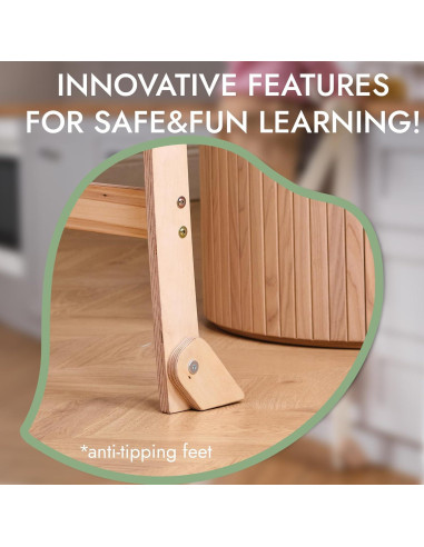 Taburete Plegable Montessori Goodevas Beige 88 cm para Niños