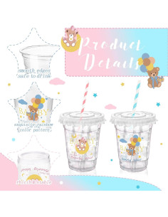 Vasos de Plástico Desechables Xuelimei 12 oz con Tapas - 50 Pzas 2