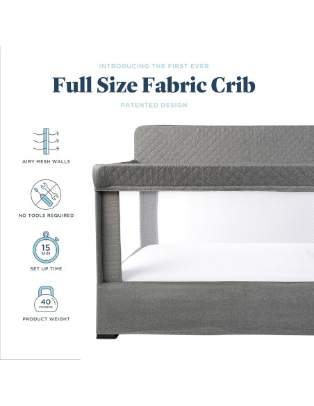 Cuna completa Baby Delight Lunaire malla transpirable Tweed