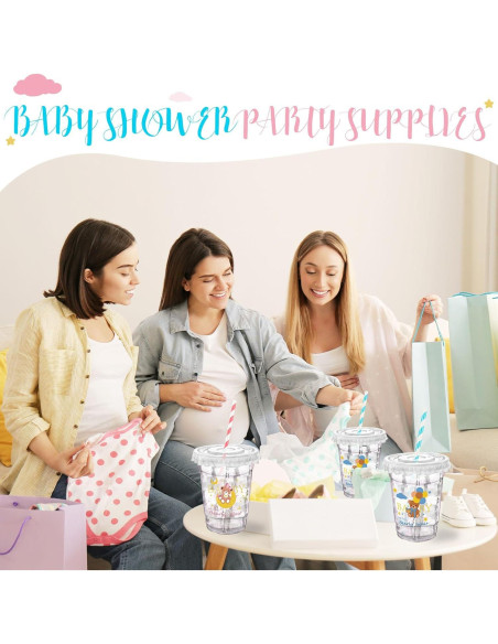 Vasos de Plástico Desechables Xuelimei 12 oz con Tapas - 50 Pzas