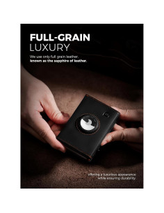 Billetera Minimalista LORZOR para Hombres con AirTag - Cuero RFID 2