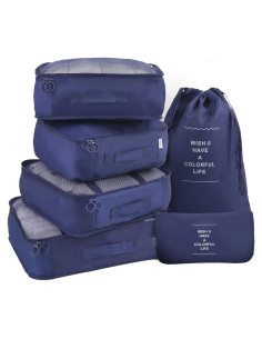 Set de Organizadores de Equipaje 6pcs Marino OEE - Cubos de Empaque