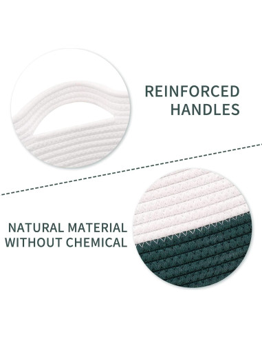 Cesta de Almacenamiento Grande Algodón Verde 44.9x42.9cm