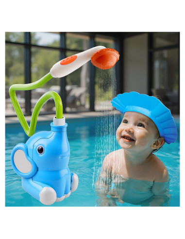 Juego de Cabezal de Ducha Elefante Fanfoobi + Gorro Protector