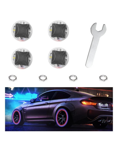 Luces LED para Neumáticos Wevdn 4 PCS Carga Solar Coloridas