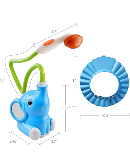 Juego de Cabezal de Ducha Elefante Fanfoobi + Gorro Protector
