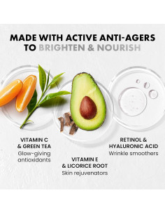 Conjunto de Suero Facial Eclat Skincare - Vitamina C y Retinol 59ml 2