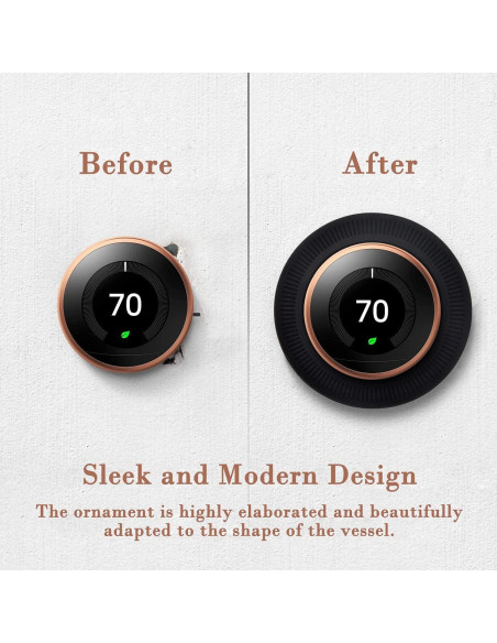 Cubierta de Placa de Pared Poivy para Termostato Nest Negro