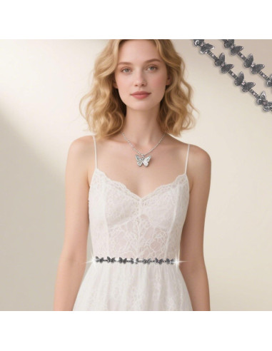 Cadena de Rincones de Mariposa Negra Pearly Jun 0.91m