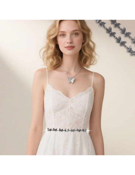 Cadena de Rincones de Mariposa Negra Pearly Jun 0.91m