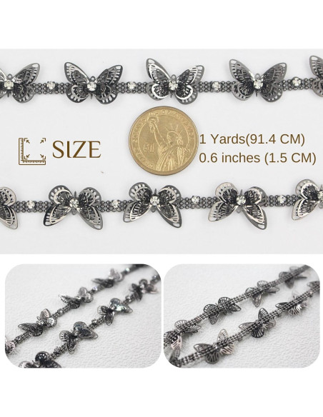 Cadena de Rincones de Mariposa Negra Pearly Jun 0.91m