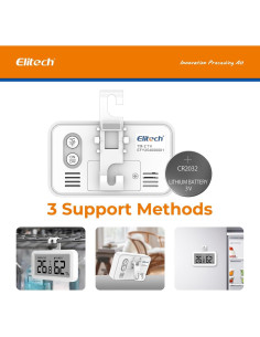 Termómetro Higrómetro Digital Elitech TM-2TH Impermeable LCD 2