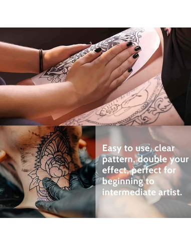 Kit de Práctica de Tatuaje Lyuxzad - 20 Piezas Piel y Papel A4