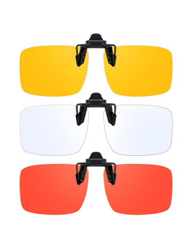Gafas Clip-On VIEWBETTER Bloqueo Luz Azul 3 Piezas Naranja Amarillo