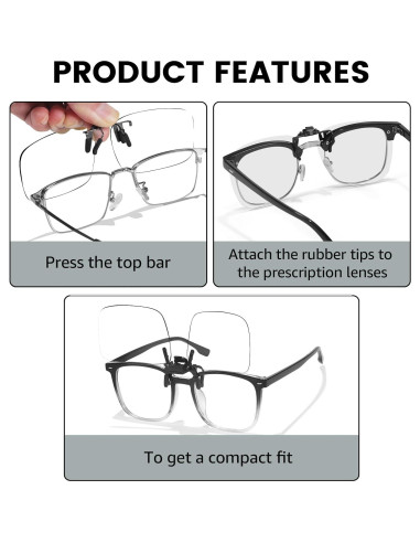 Gafas Clip-On VIEWBETTER Bloqueo Luz Azul 3 Piezas Naranja Amarillo