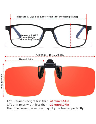Gafas Clip-On VIEWBETTER Bloqueo Luz Azul 3 Piezas Naranja Amarillo