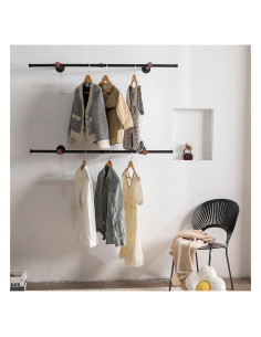 Perchero de Ropa Montado en Pared Homeyeeng Industrial 22.68kg