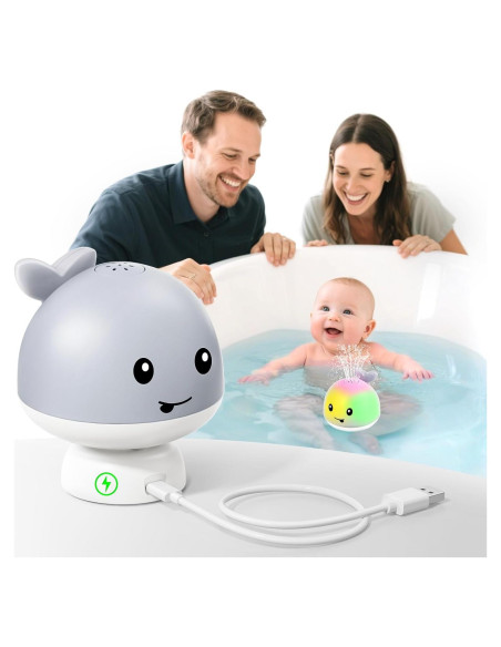 Juguete de Baño Ballena Iluminada Recargable para Bebés