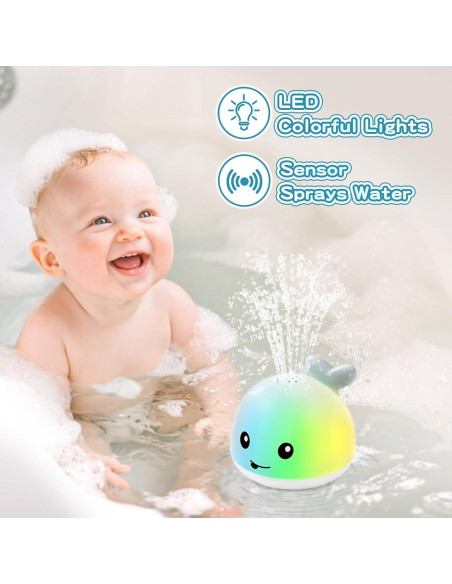 Juguete de Baño Ballena Iluminada Recargable para Bebés