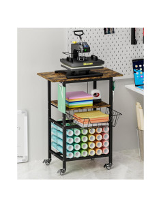 Carro de Prensa Térmica Móvil Ardier con Canasta y Ganchos